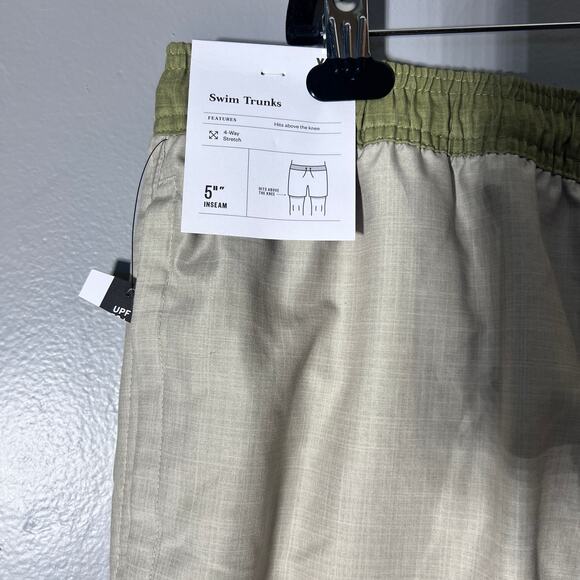 Goodfellow & Co Swim Trunks XXL Green Colorblock 5” Inseam Lined NWT - Picture 6 of 8